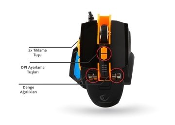 Rampage SMX-R4 Usb Siyah 4800 Dpi Makrolu Oyuncu Mouse