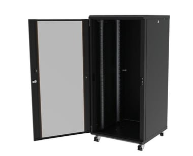 Ager 16U 600X600 Montajlı Agena Serisi Dikili Tip Kabinet (Ön Çıtalı Cam/C- S1 Siyah) AG-AN16U6060S1-CFAA-A-M1-16U 600X600