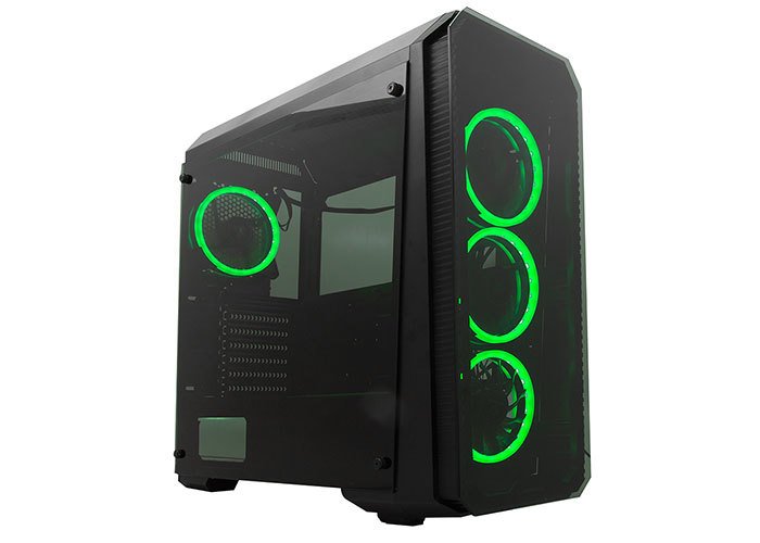 Rampage Falcon-X Siyah Usb3.0 4* Sese Duyarlı RGB Fan Temperli Cam Gaming Kasa