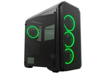 Rampage Falcon-X Siyah Usb3.0 4* Sese Duyarlı RGB Fan Temperli Cam Gaming Kasa