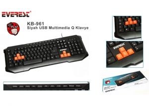 Everest KB-961 Siyah USB Q Kablolu Multimedia Oyuncu Klavye - Gaming Klavye