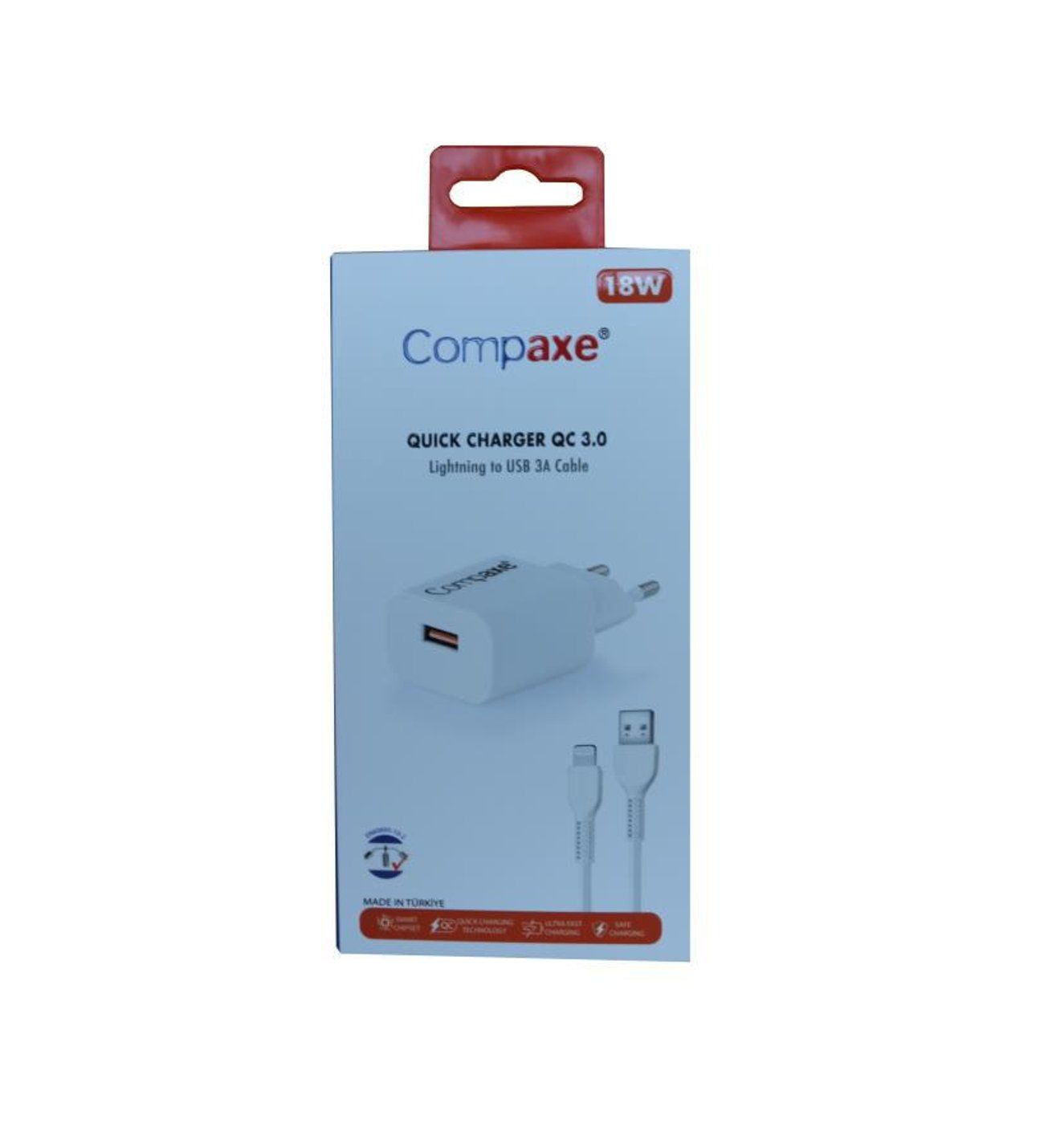 COMPAXE CTA-300CA TL 30+18W PD/QC + TYPE C TO LIGHTNING C 3 A KABLOLU SET