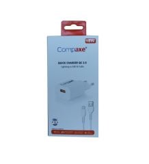 COMPAXE CTA-300CA TL 30+18W PD/QC + TYPE C TO LIGHTNING C 3 A KABLOLU SET