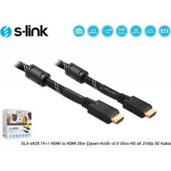 S-link SLX-HD4K40 19+1 HDMI to HDMI 40m Metal v2.0 4K (4096*2160) 30Hz Kablo