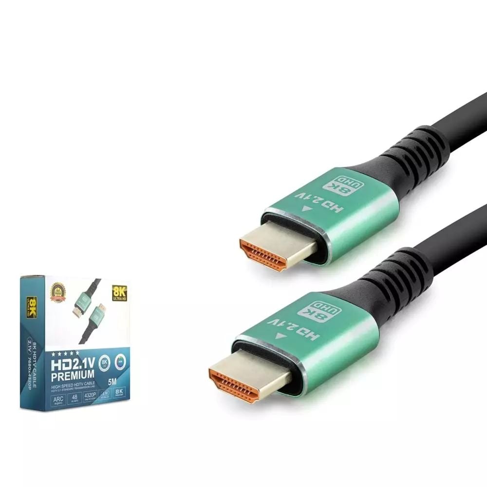 HADRON HDX2046 HDMI (M) TO HDMI (M) KABLO PVC 8K 60HZ 2.1V OPTIC OD8.0 5M SİYAH