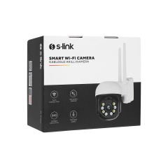 S-link SL-PTZ01 Siyah/Beyaz 3MP Lens 2.8mm Hareket algılamalı Smart PTZ Dome TF Kart Dual Band Wifi IP Kamera Tuya