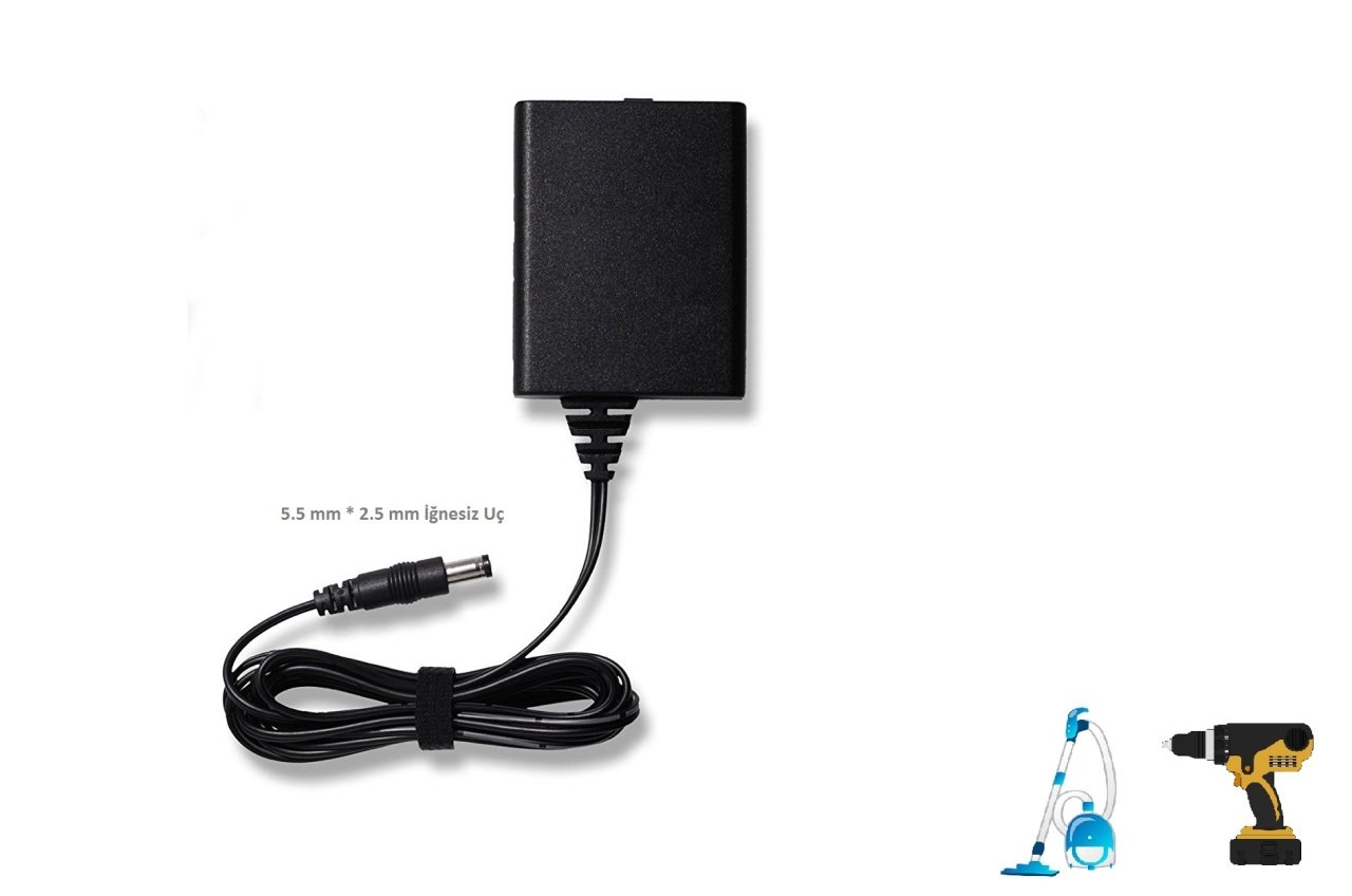 Compaxe CPA-152 Şarjlı Matkap Şarjlı Süpürge Adaptörü...15V 200MA Adaptör 5.5 * 2.5 İğnesiz Yuvarlak Uçlu Yüksek Verimli Minimal Tasarımlı Şarjlı Süpürge Şarjlı Matkap Adaptörü