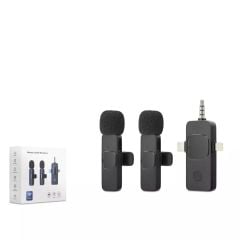 HADRON HDX2782 KABLOSUZ ÇİFT MİKROFON 3.5MM + TYPE-C + LIGHTNING SİYAH