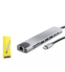HADRON HDX7841 TYPE-C TO HDTV HDMI 4K 30HZ + 2*TYPE-C + 2*USB3.0 + LAN + SD + TF 8IN1 GRİ