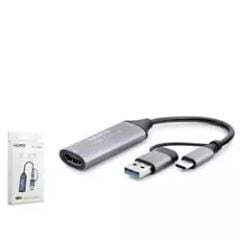 HADRON HDX7844 HDMI (IN) TO TYPE-C + USB (OUT) VIDEO CAPTURE 4K 30HZ GRİ