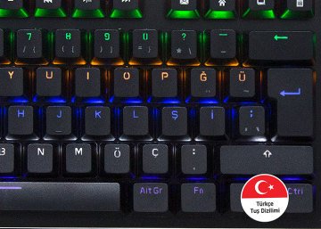 Rampage KB-R81 Blue Switch Gökkuşağı Ledli RGB Şeritli Metal Yüzey Mekanik Gaming Oyuncu Klavye