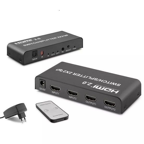 HADRON HD271 SWITCH SPLITTER HDMI 2 GİRİŞ 2 ÇIKIŞ