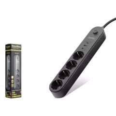 SHOWMAX SH4625 TERMAL AKIM KORUMALI 4*PRİZ + 2*USB + TYPE-C 2M SİYAH