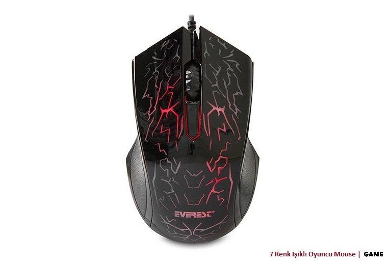 Everest SM-68X Usb Siyah 7 Renk Aydınlatmalı Oyuncu Mouse - Fiyat Performans Ürünü