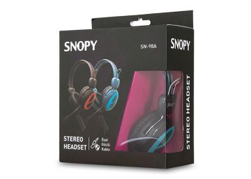 Snopy SN-98A İnternet Kafe Esnek Kablo Gri/Mavi Mikrofonlu Stereo Kulaklık