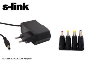 S-link SL-126C 12V 1A 1.2m 4 Uçlu Universal Modem Adaptör