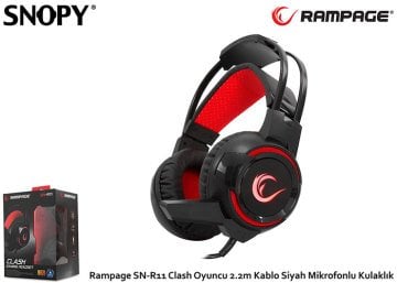 Snopy Rampage SN-R11 Clash 50mm Neodymium Sürücülü Mikrofonlu Oyuncu Kulaklık