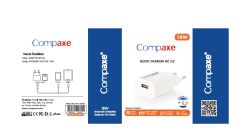 COMPAXE CTA-150QC 18W 5V 3A/ 9V 2A/ 12V 1.5A QC ADAPTÖR BEYAZ