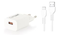 COMPAXE CTA-150QC UL24B 18W 5V 3A/ 9V 2A/ 12V 1.5A QC + USB TO LIGHTNING 2.4 A KABLOLU SET BEYAZ