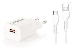 COMPAXE CTA-150QC UM24B 18W 5V 3A/ 9V 2A/ 12V 1.5A QC + USB TO MICRO 2.4 A KABLOLU SET BEYAZ