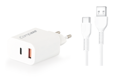 COMPAXE CTA-350 UT 35W PD/QC + USB TO TYPE C 3 A KABLOLU SET BEYAZ