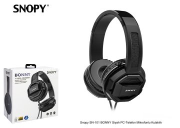 SNOPY SN-101 BONNY SİYAH LAPTOP-TELEFON MİKROFONLU KULAKLIK