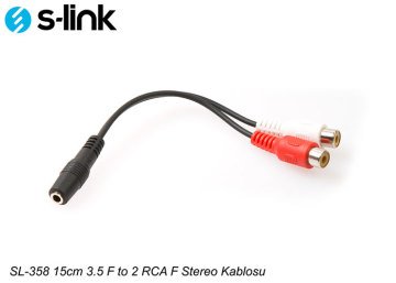 S-link SL-358 15cm 3.5 F to 2 RCA F Stereo Kablosu