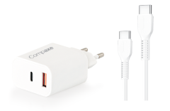 COMPAXE CTA-350 TT 35W PD/QC + TYPE C TO TYPE C 3 A KABLOLU SET BEYAZ