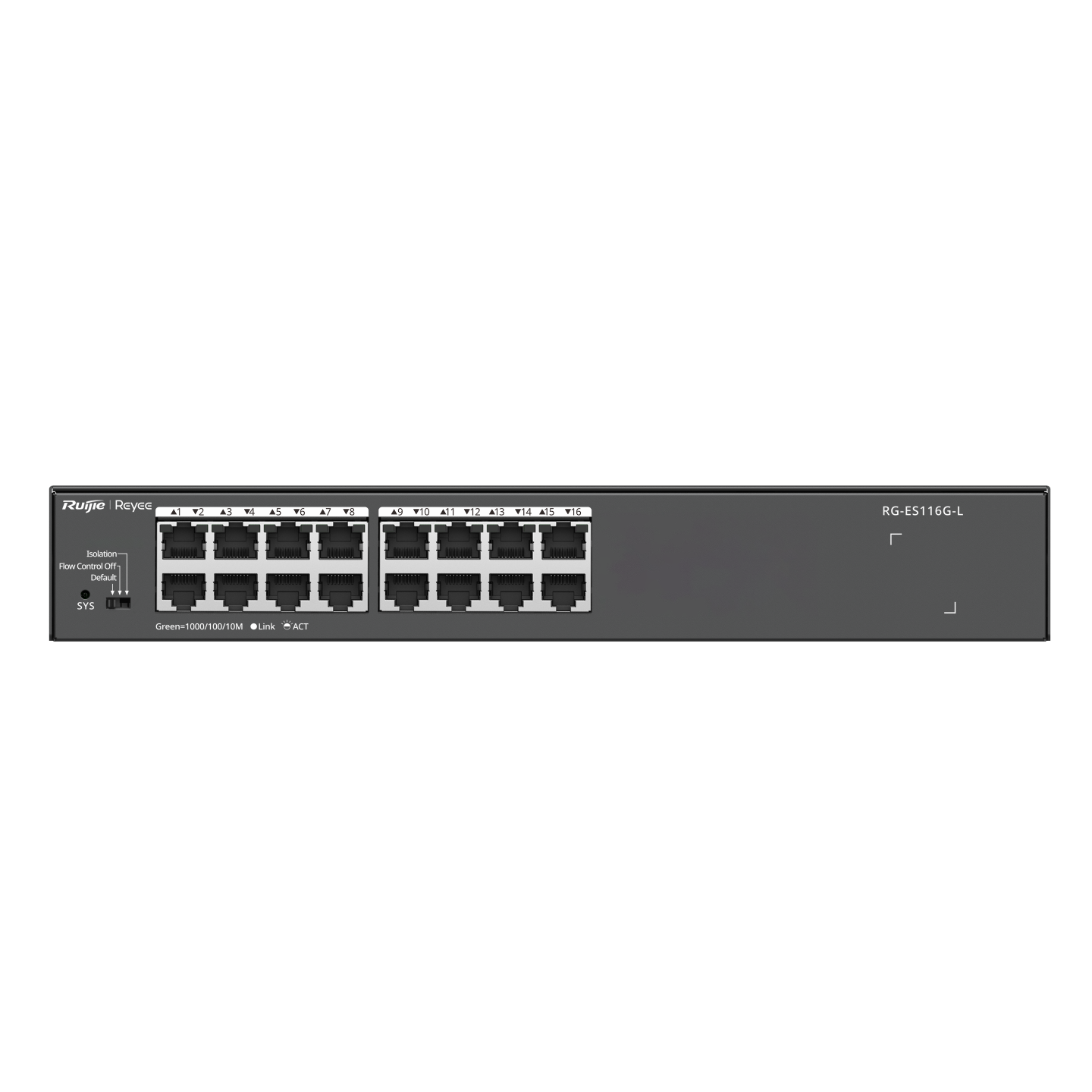 Reyee RG-ES116G-L 16 Portlu, 10/100/1000 Gigabit, Tak Çalıştır, Çelik Kasa