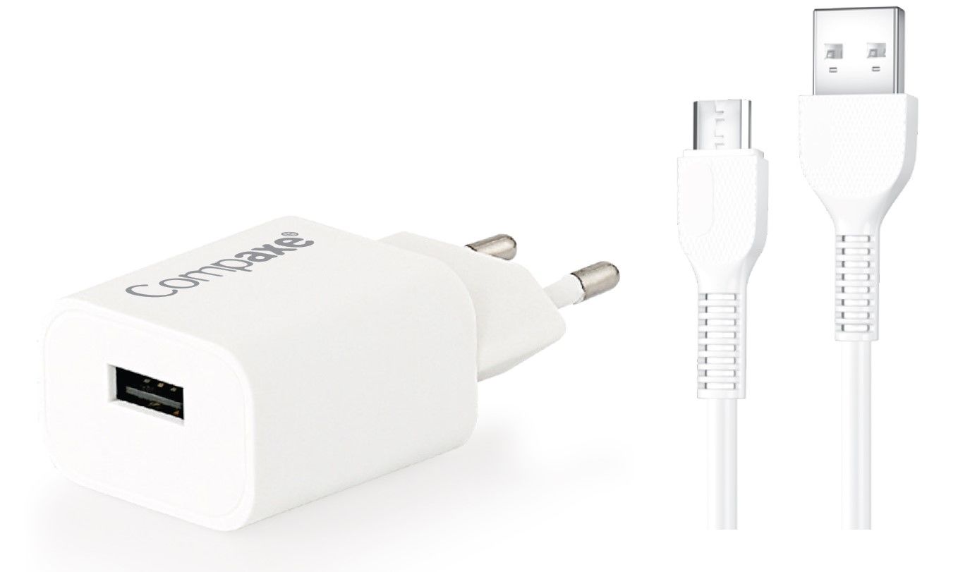COMPAXE CTA-521UMB24 10W 5V 2.1A TEK USB + USB TO MICRO 2.4A KABLOLU SET BEYAZ