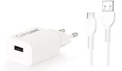 COMPAXE CTA-521UMB24 10W 5V 2.1A TEK USB + USB TO MICRO 2.4A KABLOLU SET BEYAZ