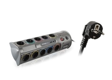 S-link Swapp SP10AF USB 3.1A 1.8m 1.5mm2 10' lu Akım Korumalı Gri + 2 Usb Port 3100mA 5V Priz