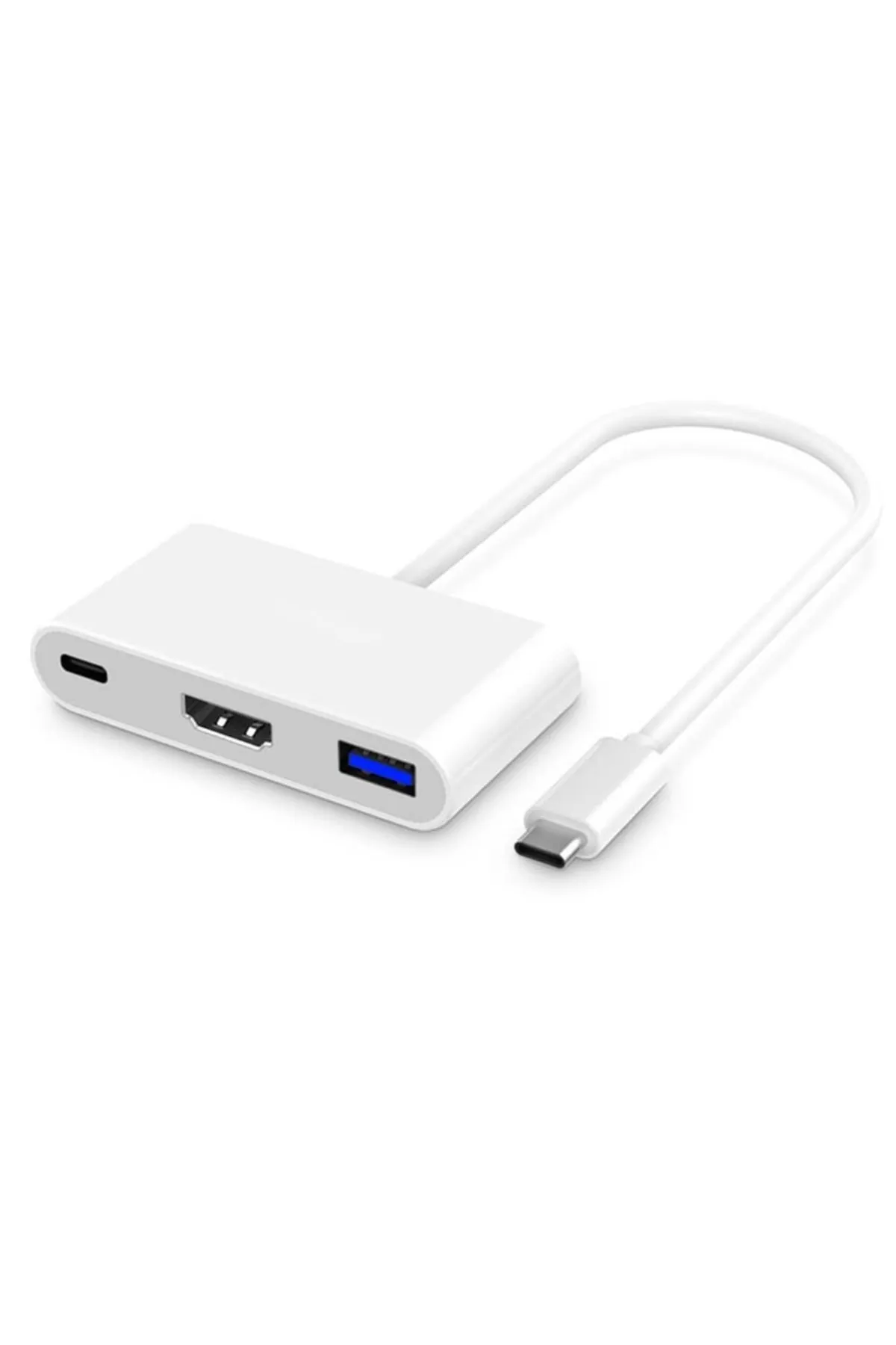 Hytech HY-USBC22 4 in 1 Type C to, PD+HDMI+VGA+USB3.0 Çevirici Hub Adaptör