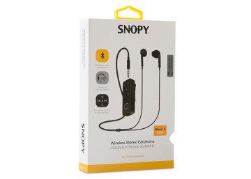Snopy SN-BT10 Kulağa Takılan Küçük Siyah Bluetooth Kulaklık (Kablolu)