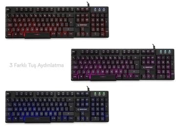Everest Rampage KB-R55 Siyah Gaming Q Multimedia Klavye