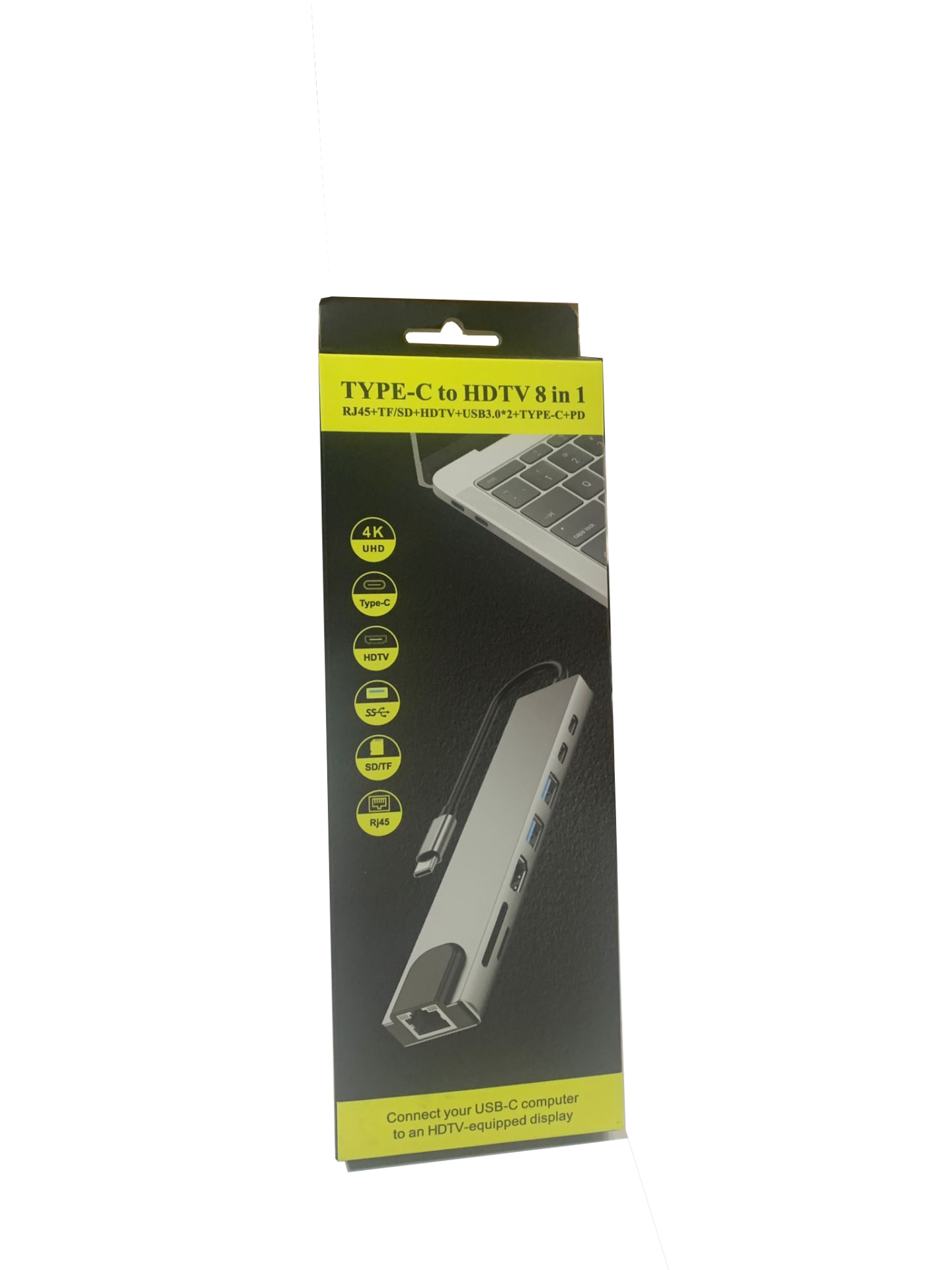 Hytech HY-USBC83 4K@30Hz Gri Metal 2xUSB3.0, 1xUSB2.0, 1000Mbps PD, TypeC Data, SD/TF Kart Okuyucu Type C Adaptör