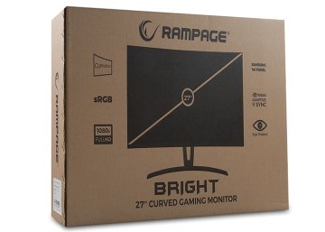Rampage Curved Gaming Bright RM-68 Led Monitör 27 DVI+HDMI+DP+Audio Out Siyah