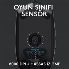 LOGITECH G G102 LIGHTSYNC RGB AYDINLATMALI 8.000 DPI KABLOLU OYUNCU MOUSE-SİYAH 910-005823