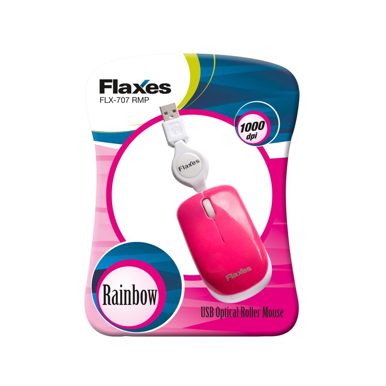 FLAXES FLX-707RMP USB MAKARALI MOUSE PEMBE *BLİSTER KUTU*