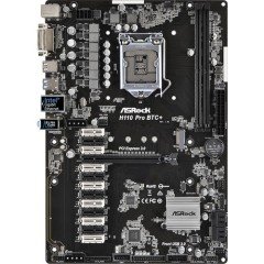 Asrock H110 Pro BTC+ , 13 Ekran Kartı (Nvidia+AMD) Desteği Sunan Ultimate Bitcoin, Ethereum, Zcash LGA 1151 Mining Anakart