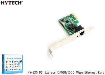 Hytech Hy-Ex5 Pci Express Gigabit Ethernet Kart - 10/100/1000 Mbps