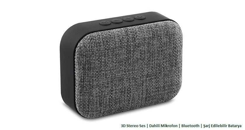 Mikado MD-BTX3 Gri Bluetooth Speaker - 3D Stereo Ses Görüşme İçin Dahili Mikrofon