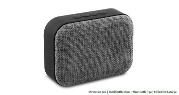 Mikado MD-BTX3 Gri Bluetooth Speaker - 3D Stereo Ses Görüşme İçin Dahili Mikrofon