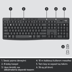 Logitech MK295 KlavyeMouse Set Kablosuz 920-009804