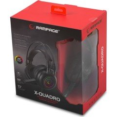 Rampage Rm-K2 X-Quadro Siyah USB 7.1 Version RGB Işık Efektli Oyuncu Mikrofonlu Kulaklık