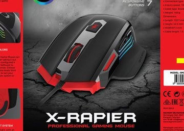 Rampage SMX-R17 X-Rapier Usb 7 Tuşlu Siyah 7200Dpi Gaming Mouse