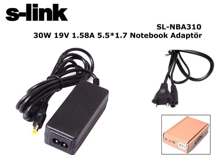 S-link SL-NBA310 30W 19V 1.58A 5.5*1.7 Acer Notebook/Minibook Standart Adaptör