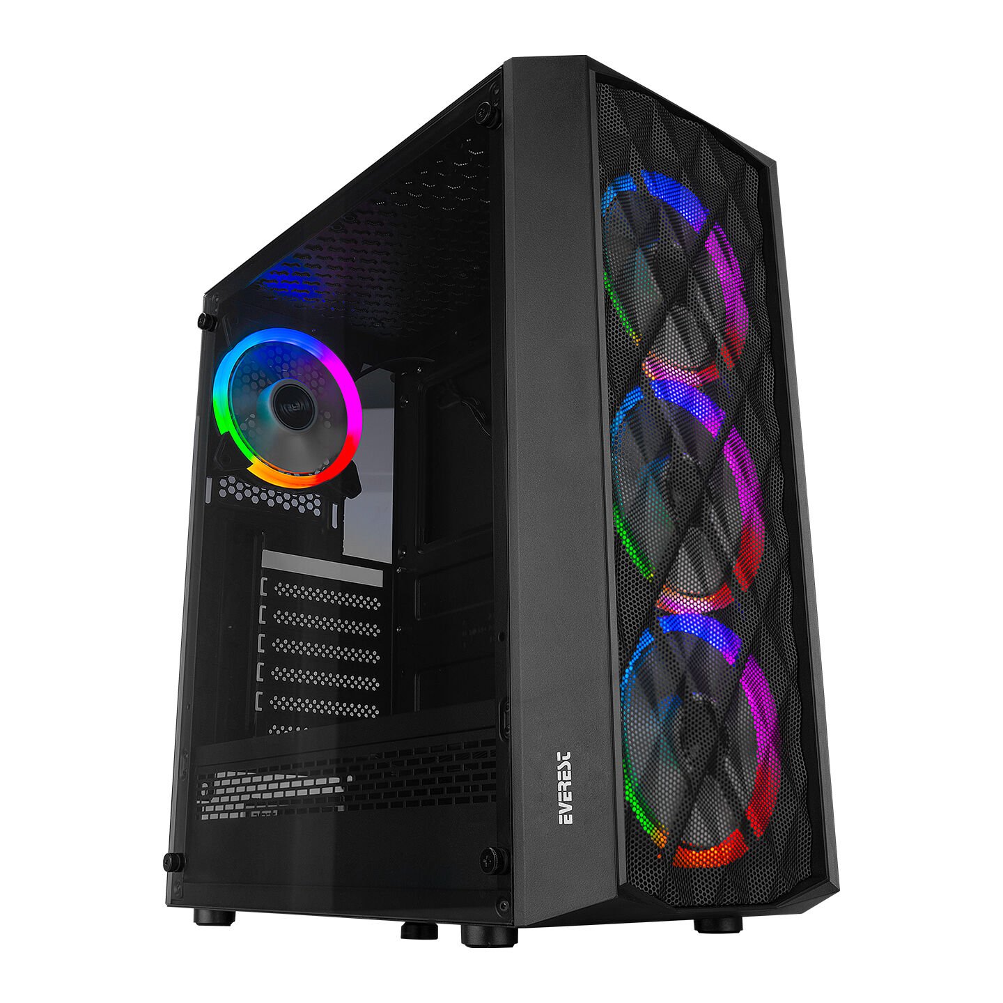 Everest BUMPY 4*12cm RGB Fan Tempered Camlı Gaming Oyuncu Kasası