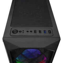 Everest BUMPY 4*12cm RGB Fan Tempered Camlı Gaming Oyuncu Kasası