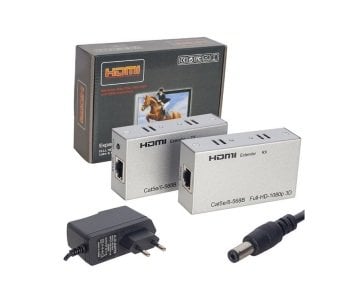Hytech Hy-Hdex60 Adaptörlü Hdmi 60m Uzatıcı Extender - Alıcı Verici